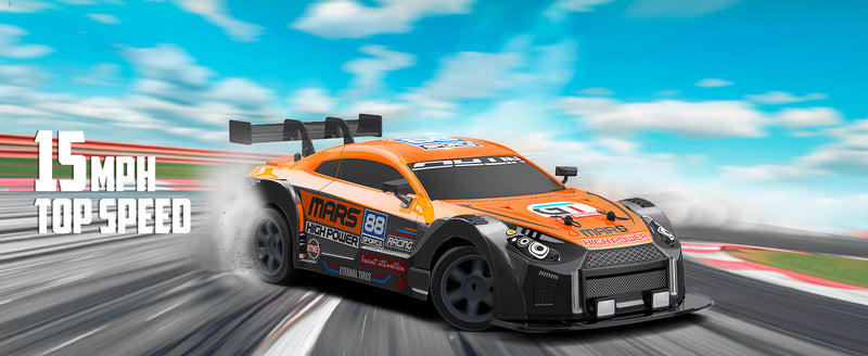 RACENT 1:16 RC Drift Car 4WD 18KM/H, 2 baterías, vehículo de Juguete Modelo Deportivo para niños, niños y Adultos