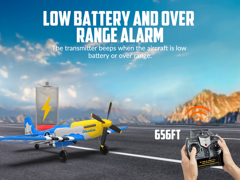 VOLANTEXRC Mustang P51 (RTF) 4CH 400mm with Gyro (15.7'') 76105