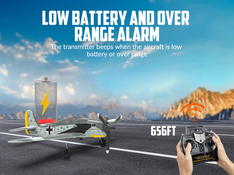 Volantex RC FW190 (RTF) 4 canales 400 mm con 3 modos (15,7'') 76117