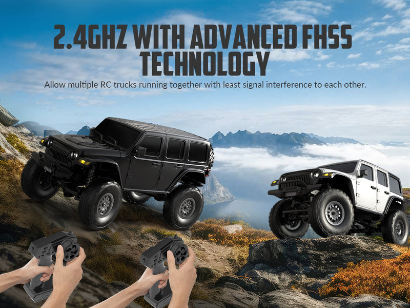RACENT 1/24 Crawler RC Monster Truck Rock Climbing con luz LED (787-1 White)