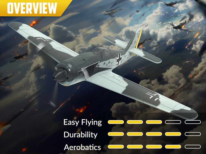 Volantex RC FW190 (RTF) 4 canales 400 mm con 3 modos (15,7'') 76117