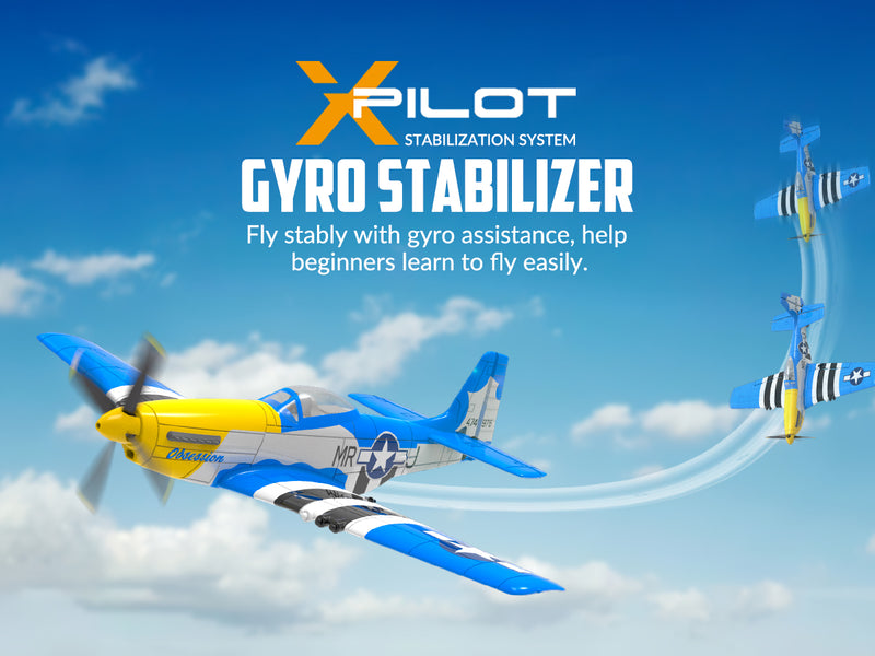 VOLANTEXRC Mustang P51 (RTF) 4CH 400mm with Gyro (15.7'') 76105