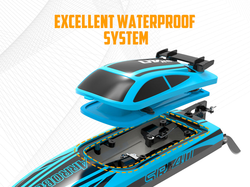 VOLANTEXRC Arrobolt SR40 Barco RC rápido sin escobillas 30+MPH, barco RC de alta velocidad para adultos (79705-azul)