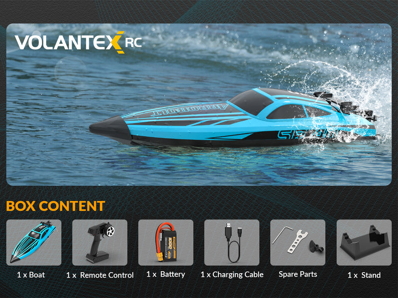 VOLANTEXRC Arrobolt SR40 Barco RC rápido sin escobillas 30+MPH, barco RC de alta velocidad para adultos (79705-azul)