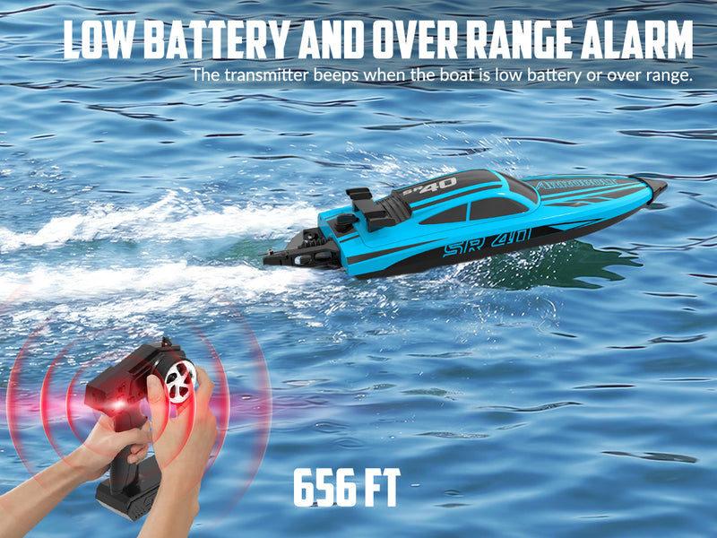 VOLANTEXRC Arrobolt SR40 Barco RC rápido sin escobillas 30+MPH, barco RC de alta velocidad para adultos (79705-azul)