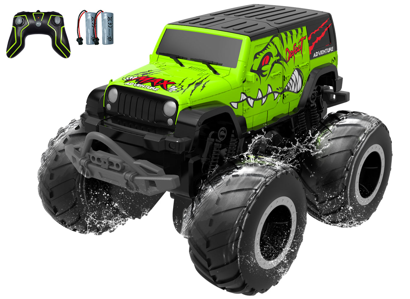 STEMTRON Amphibious Remote Control Car 1:20 All Terrain Off-Road Waterproof RC Monster Truck(Green)