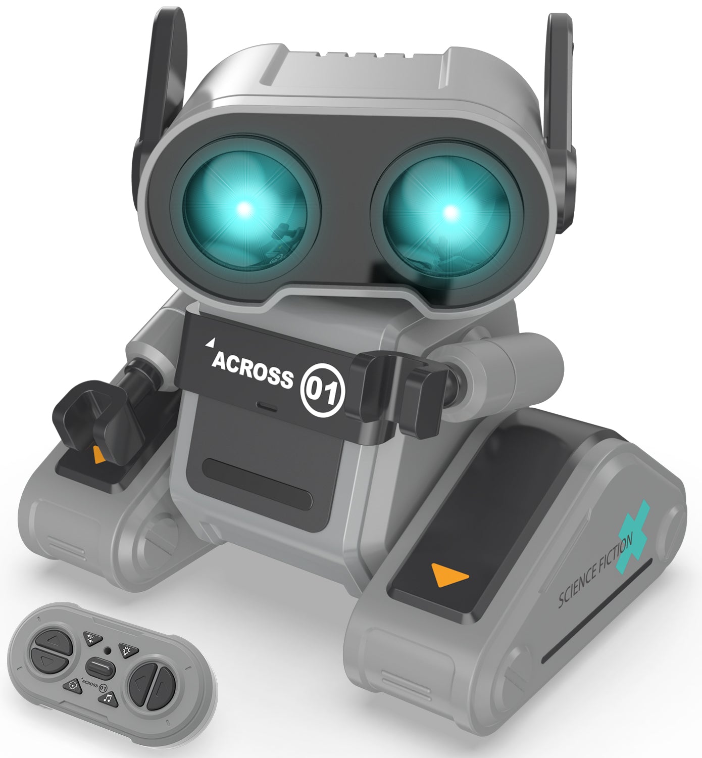 STEMTRON Rechargeable RC Robot Toys with Auto Demo, Dance Moves, Music for Kids (Black)