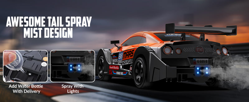 RACENT 1:16 RC Drift Car 4WD 18KM/H, 2 baterías, vehículo de Juguete Modelo Deportivo para niños, niños y Adultos