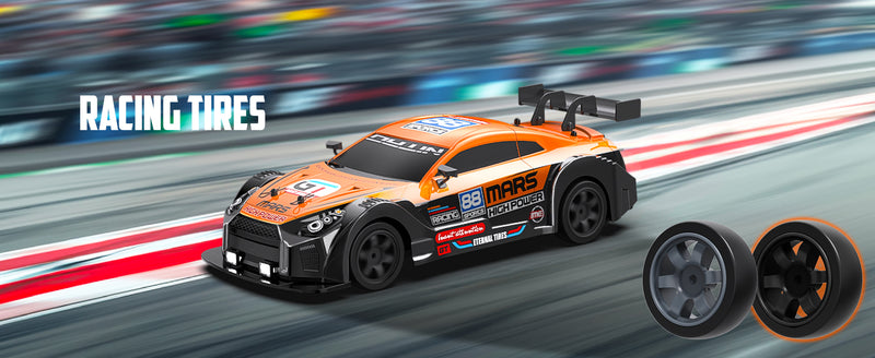 RACENT 1:16 RC Drift Car 4WD 18KM/H, 2 baterías, vehículo de Juguete Modelo Deportivo para niños, niños y Adultos