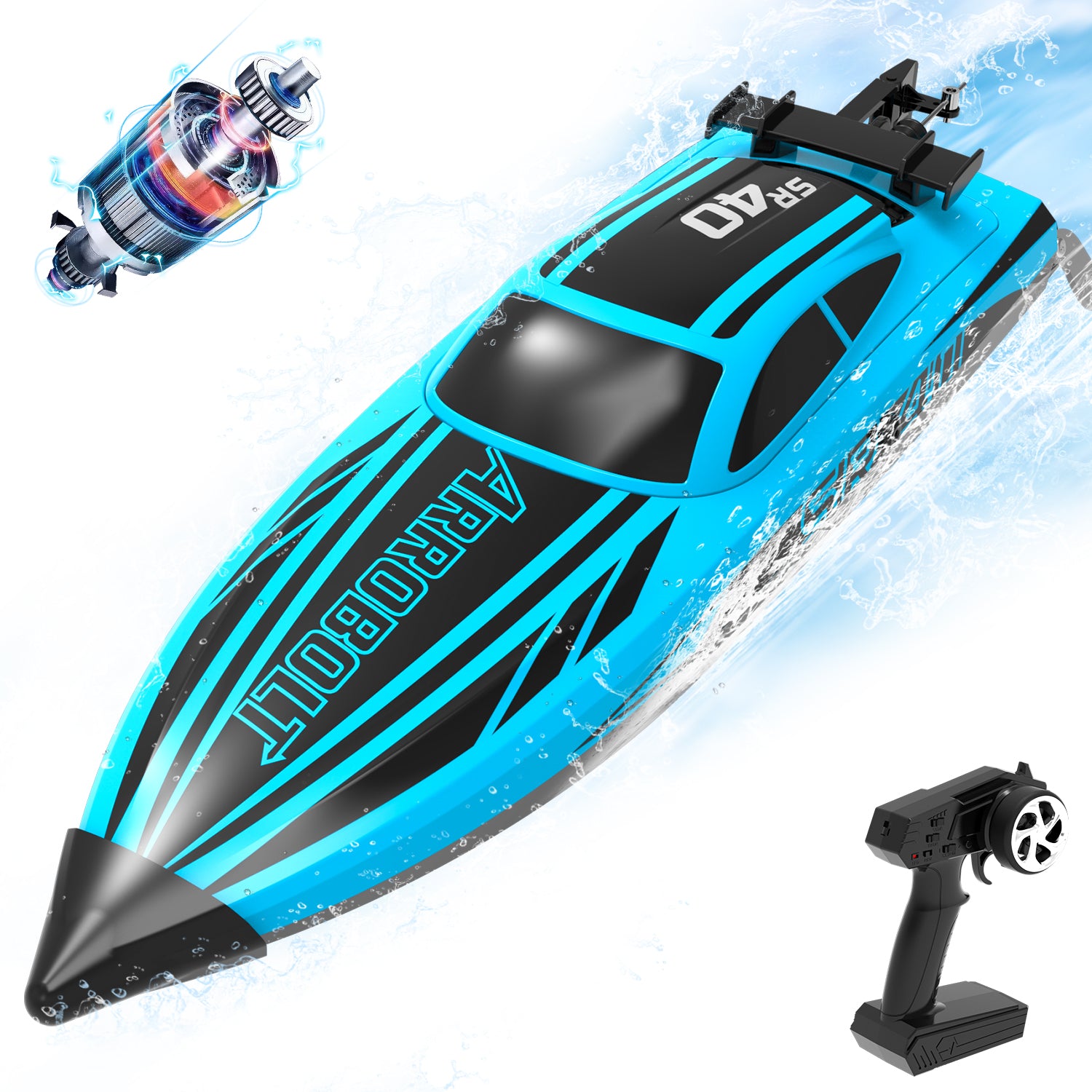Arrobolt SR40 Brushless 30+MPH Fast RC Boat (79705)--EXHOBBY