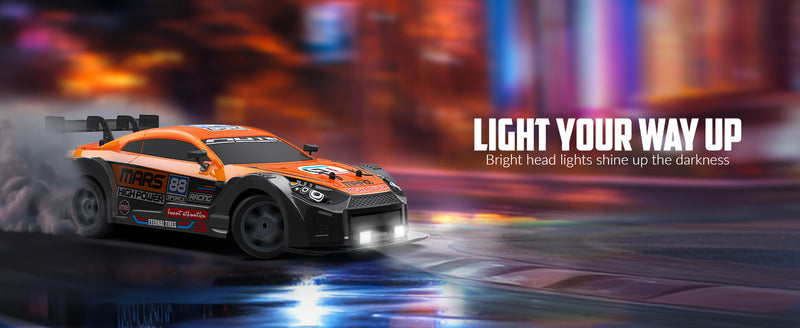 RACENT 1:16 RC Drift Car 4WD 18KM/H, 2 baterías, vehículo de Juguete Modelo Deportivo para niños, niños y Adultos