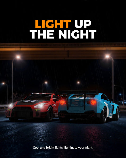 Racent 1:20 RC Drift Car 4Wd, LED Light, 2 baterías azules