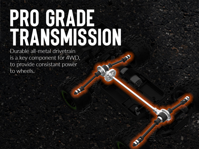 Racent - Coche de control remoto 4WD todoterreno RC Monster Truck escala 1:16 30 MPH de alta velocidad todo terreno RC vehículo para niños o adultos (785-5) (verde)