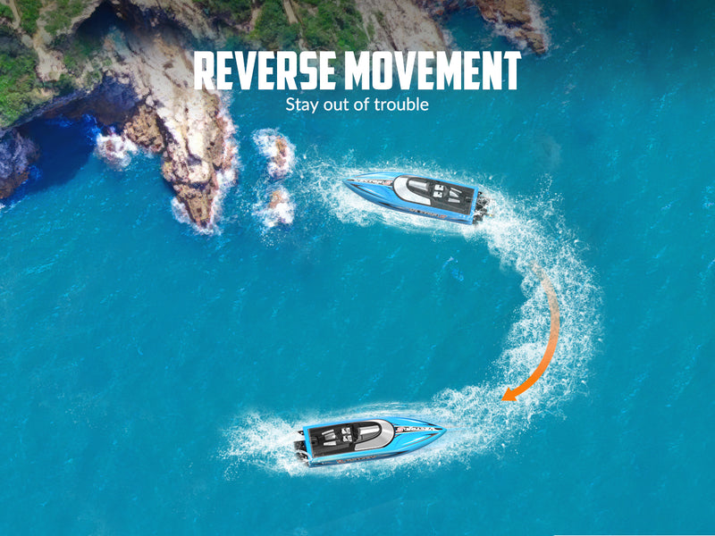VOLANTEXRC Vector S Barco RC de alta velocidad con función de auto-enderezamiento y marcha atrás para piscina y lago (797-4 azul)