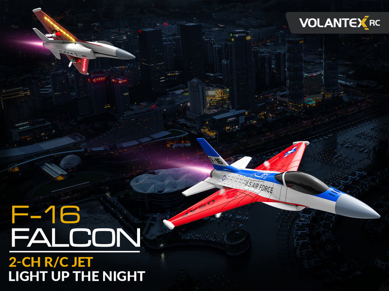 VOLANTEXRC F16 Falcon (RTF) 2CH 340mm for kids (13.4'') 76204