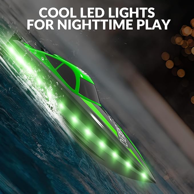 VOLANTEXRC RC Electric Boat 795-6 Green with Lights-EXHOBBY