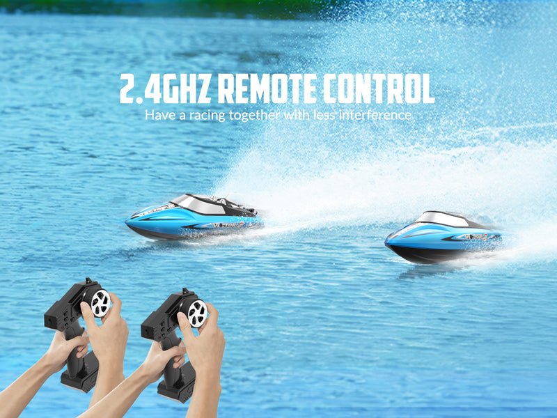 VOLANTEXRC Vector S Barco RC de alta velocidad con función de auto-enderezamiento y marcha atrás para piscina y lago (797-4 azul)