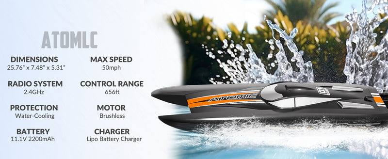 Barco RC de alta velocidad Atomic X de 40 mph (792-6) RTR