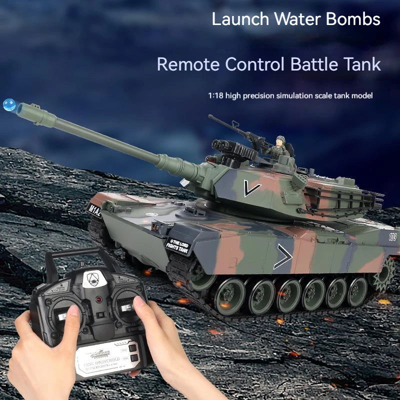 New Remote Control Tank 2.4g Us M1a2 Tank Car Toy 1/18 Rc Car Water Bomb Electric Charging Toys For Military Model Boys Kids Toy