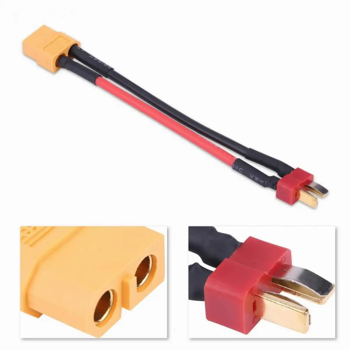 XT60 to Deans T-Plug Male Female Adapter Connector Cable for Lipo Battery 14AWG RC Parts