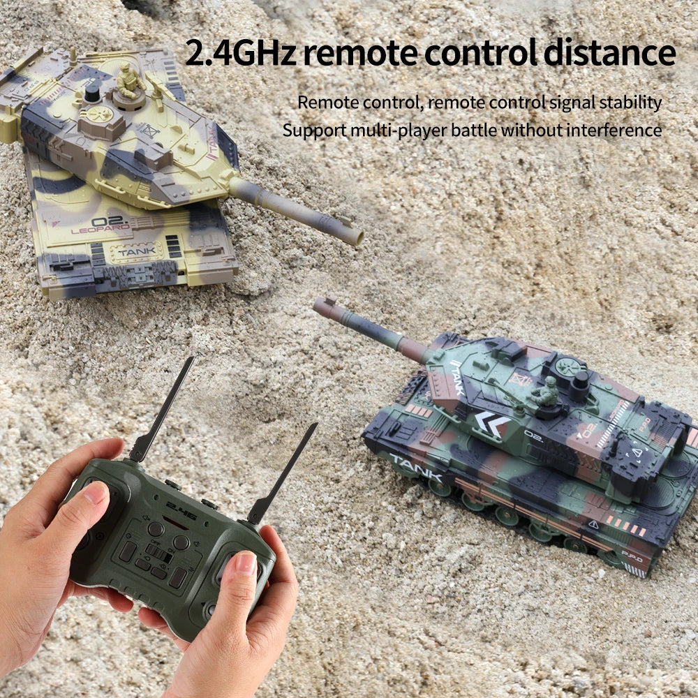 2.4G Remote Control Tracked Simulation Tank Water Bomb Spray Remote Control Vehicle War Armored Vehicle Model Children Toy Gift