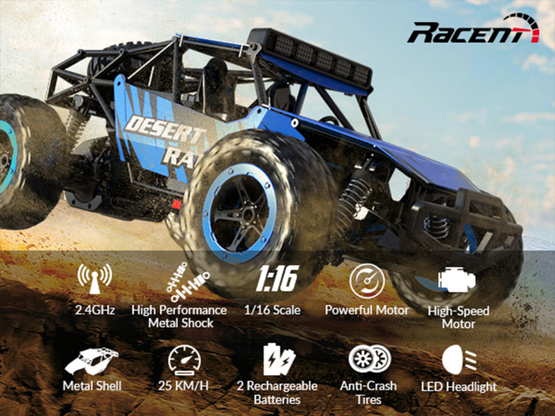 Racent escala 1:16 todoterreno control remoto Rock Crawler Desert Racer