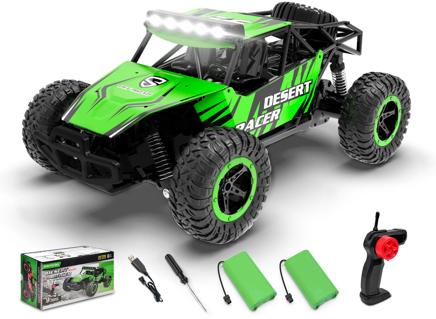 RACENT Remote Control Cars RC Monster Truck, RC Cars 1/16 Scale Toy Car for Adults Boys Kids Green