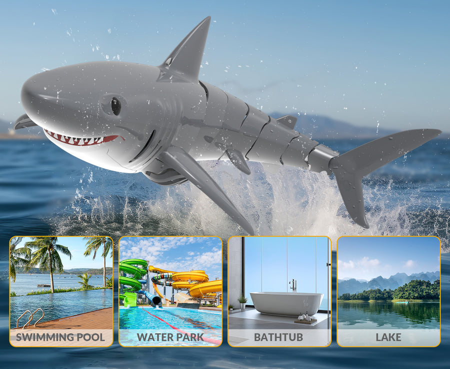 VOLANTEXRC Control Remoto Tiburón Juguetes para Piscina 2.4GHZ RC Shark RC Barcos Gran Regalo