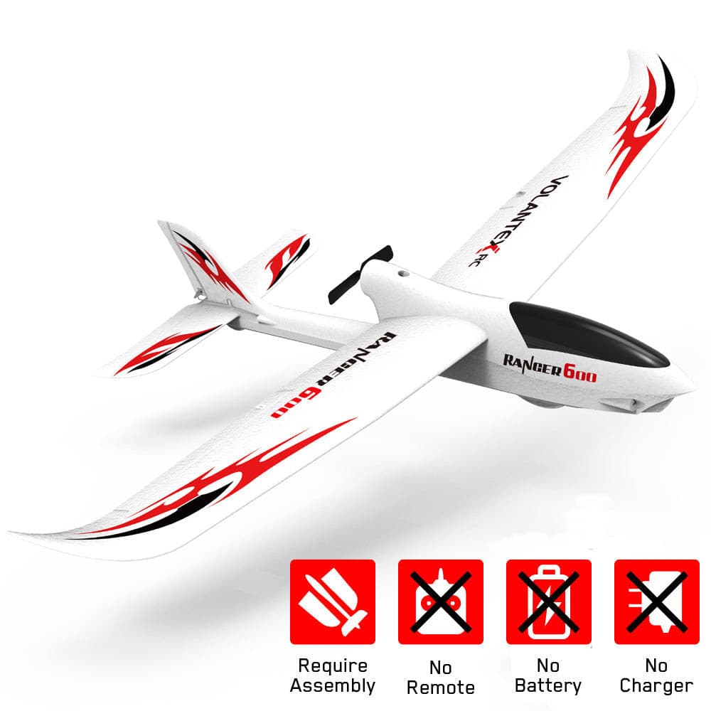 VOLANTEXRC Ranger600 RC Glider w- Xpilot Stabilizer and One Key U-turn for Kids (761-2) PNP.