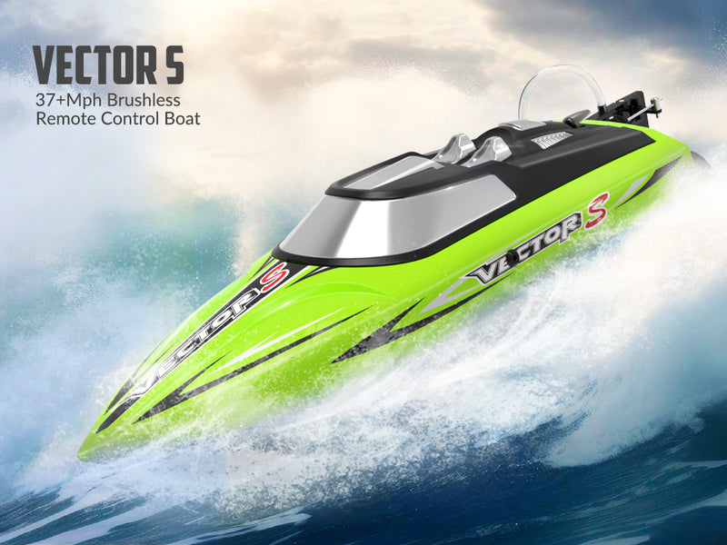 VOLANTEXRC Vector S Barco RC de alta velocidad con función de auto-enderezamiento y marcha atrás para piscina y lago (797-4 verde)