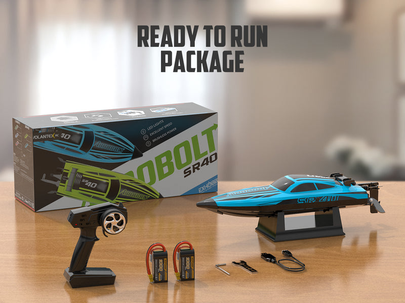 VOLANTEXRC Arrobolt SR40 Brushless 30+MPH Fast RC Boat, High Speed RC Boat for Adults (79705-blue)