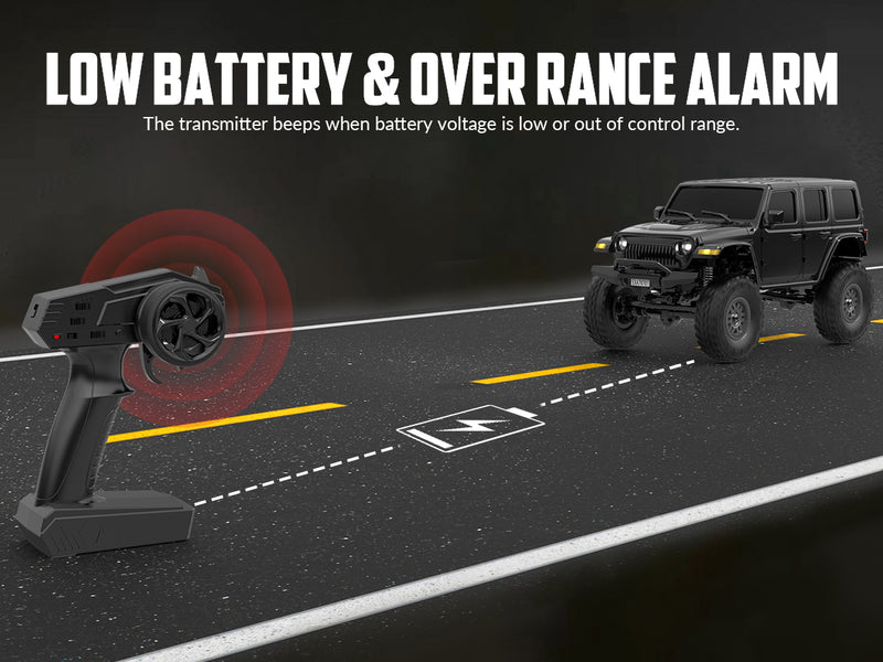 RACENT 1:24 Crawler RC Monster Truck Rock Climbing with led Light (78701 Black)