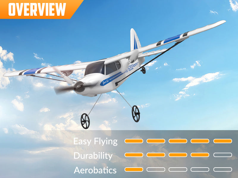 VOLANTEXRC Sport Cub S2 RC Avión con sistema de estabilización Gyro Listo para volar para principiantes 2-CH Avión de control remoto RTF (762-2)