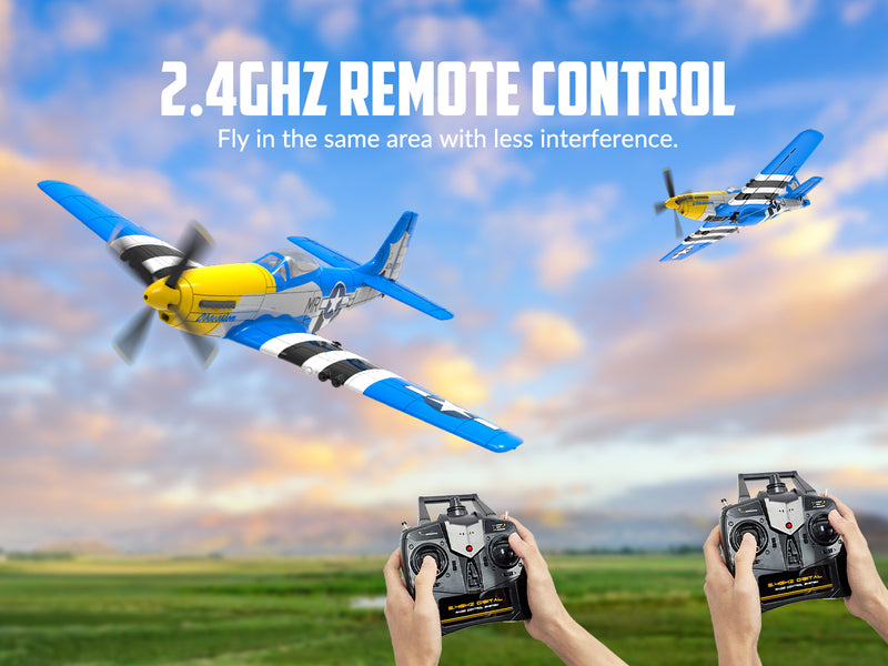 VOLANTEXRC Mustang P51 (RTF) 4CH 400mm with Gyro (15.7'') 76105