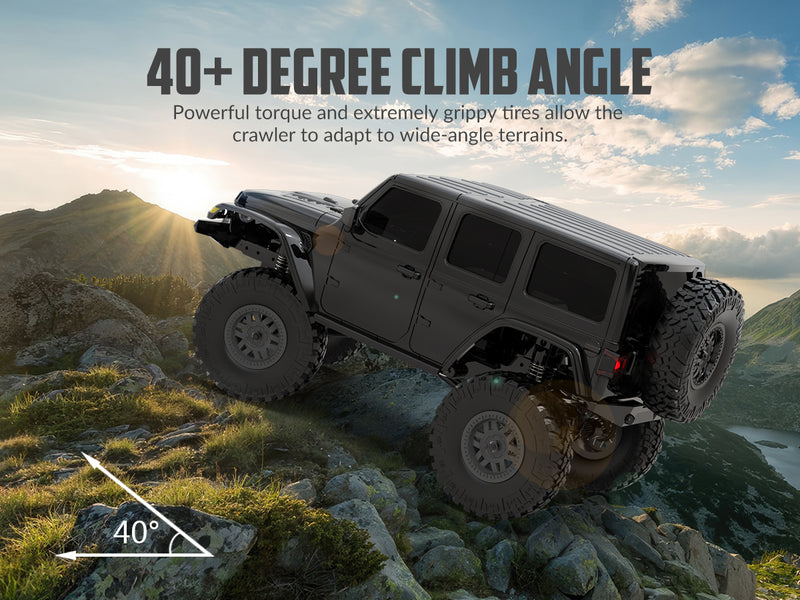 RACENT 1:24 Crawler RC Monster Truck Rock Climbing with led Light (78701 Black)