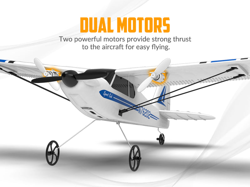 VOLANTEXRC Sport Cub S2 RC Avión con sistema de estabilización Gyro Listo para volar para principiantes 2-CH Avión de control remoto RTF (762-2)