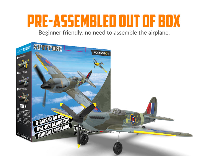 VOLANTEXRC Spitfire (RTF) 4CH 400mm with Gyro (15.7'') 76112