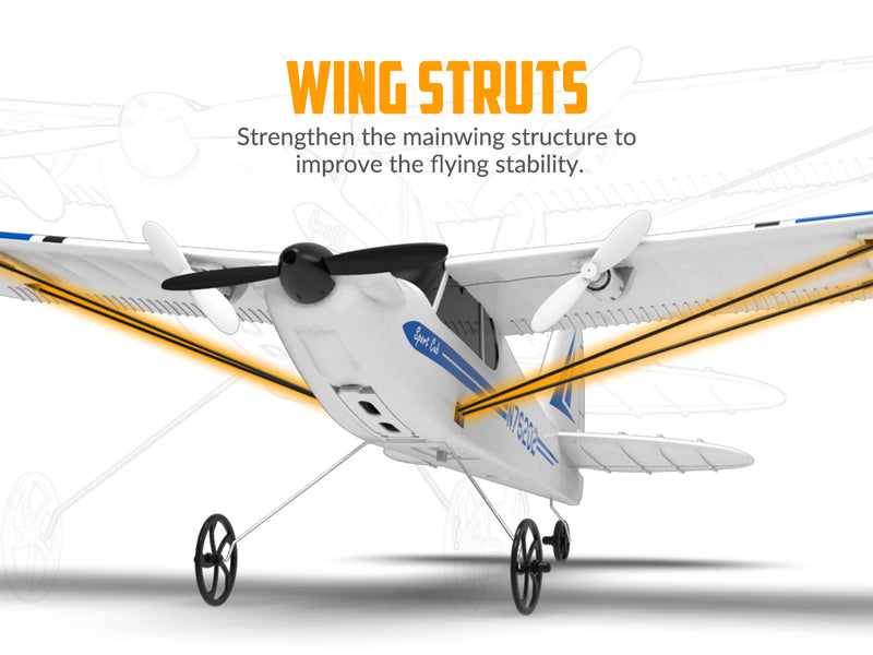 VOLANTEXRC Sport Cub S2 RC Avión con sistema de estabilización Gyro Listo para volar para principiantes 2-CH Avión de control remoto RTF (762-2)