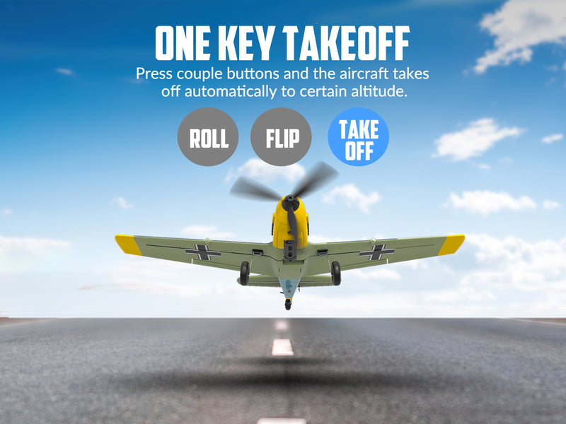 Avión de control remoto VOLANTEXRC BF 109 4-CH listo para volar para principiantes con sistema de estabilización Xpilot (761-11) RTF