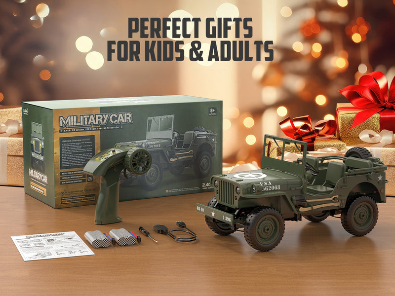 RACENT RC Crawler 1:10 Scale Simulation of a Multi-Purpose Off-Road Car 2.4G 1941 Mb Scaler Willys Jeep