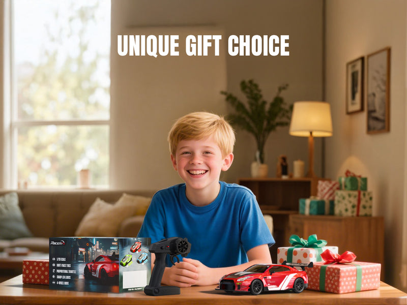 Racent 1:20 RC Drift Car 4Wd, 2 baterías, doble motor rojo