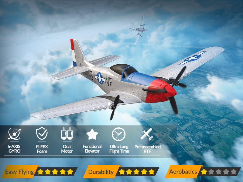 VOLANTEXRC P51 (RTF) 3CH 400mm para principiantes (15.7'') 76207