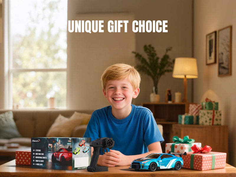 Racent 1:20 RC Drift Car 4Wd, LED Light, 2 baterías azules