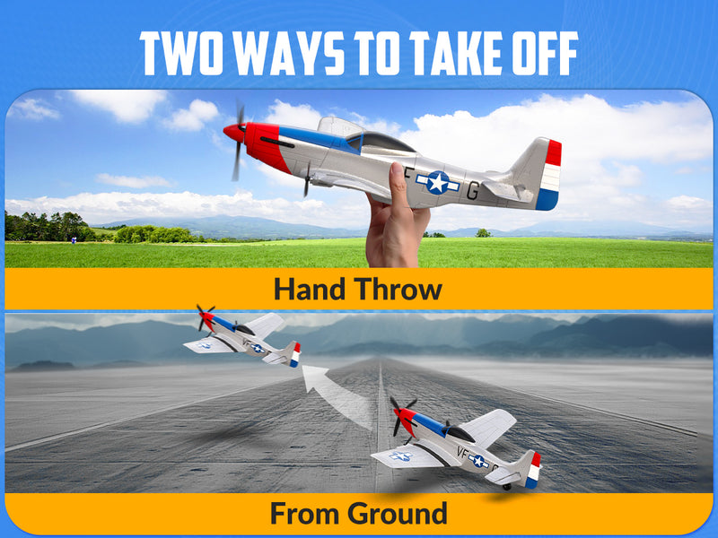 VOLANTEXRC P51 (RTF) 3CH 400mm para principiantes (15.7'') 76207