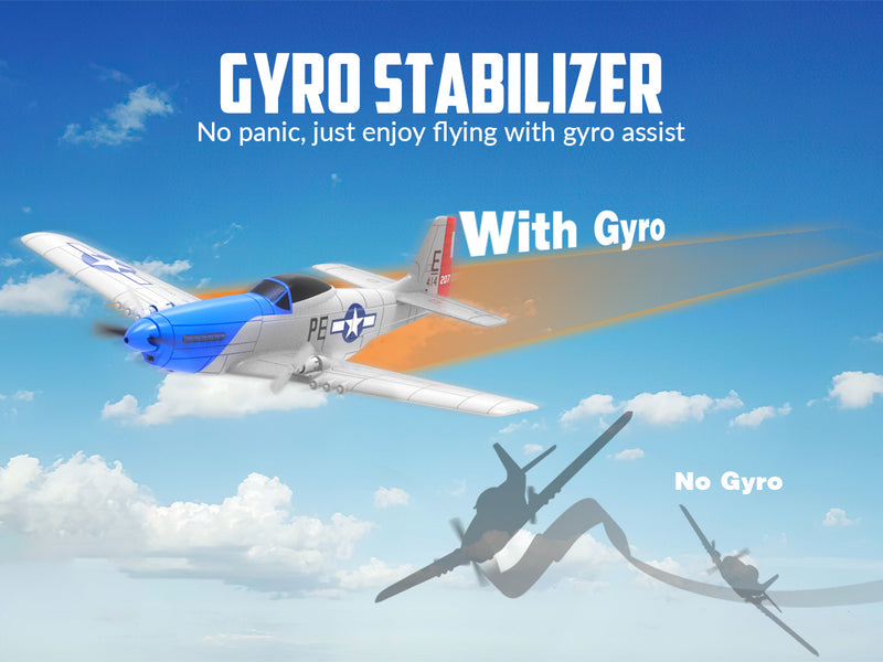 VOLANTEXRC P51D Mustang (RTF) 2CH 400mm Para niños principiantes (15.7'') 76203