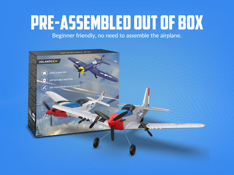 VOLANTEXRC P51 (RTF) 3CH 400mm para principiantes (15.7'') 76207