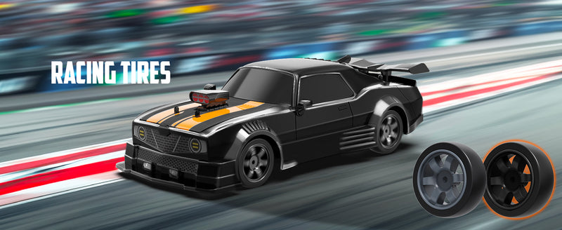 RACENT 1:16 RC Drift Car, 2.4Ghz 4WD 18KM/H Remote Control Car with Spray Mist, 2 Batteries