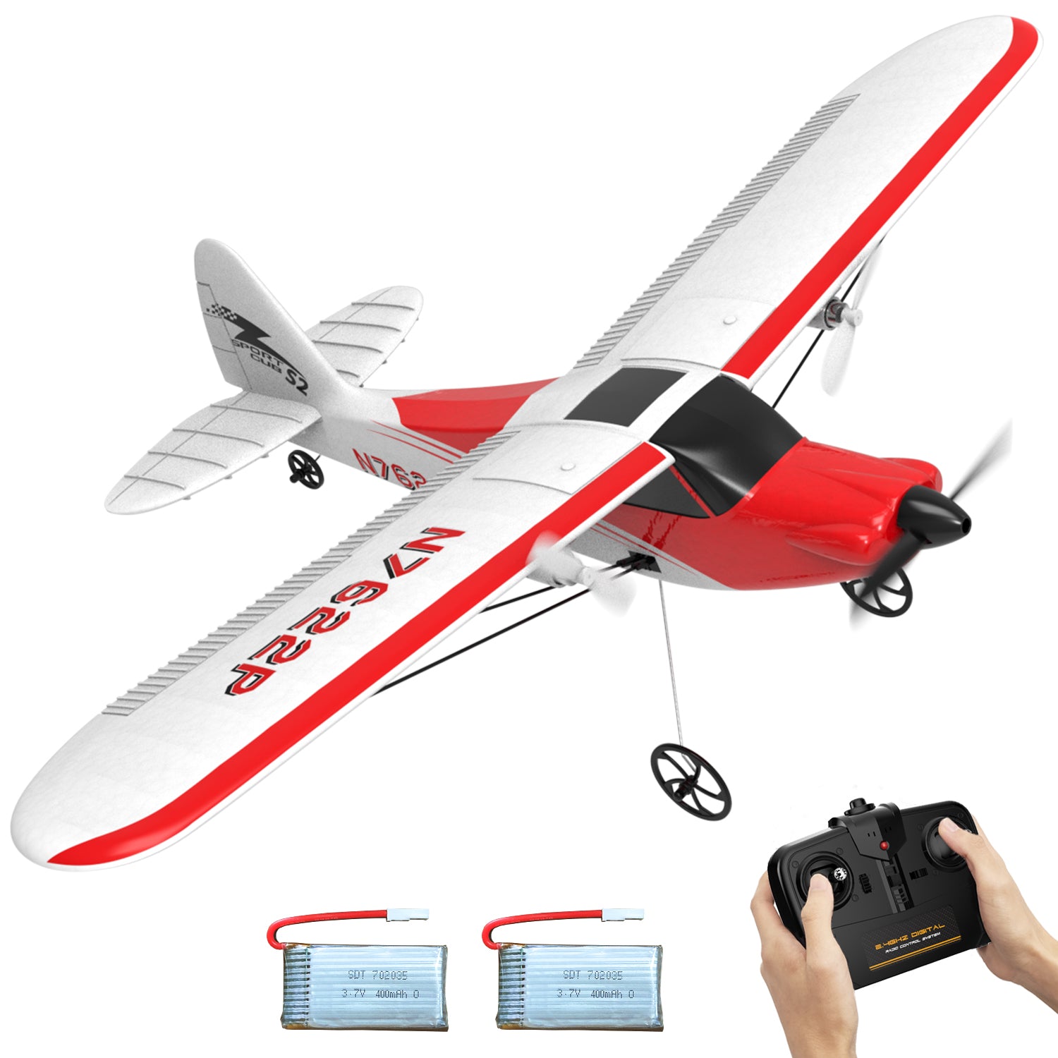 VOLANTEXRC Sport Cub 2channels Beginners RC Plane Gyro Stabilizer Easy Fly Remote Control Airplane