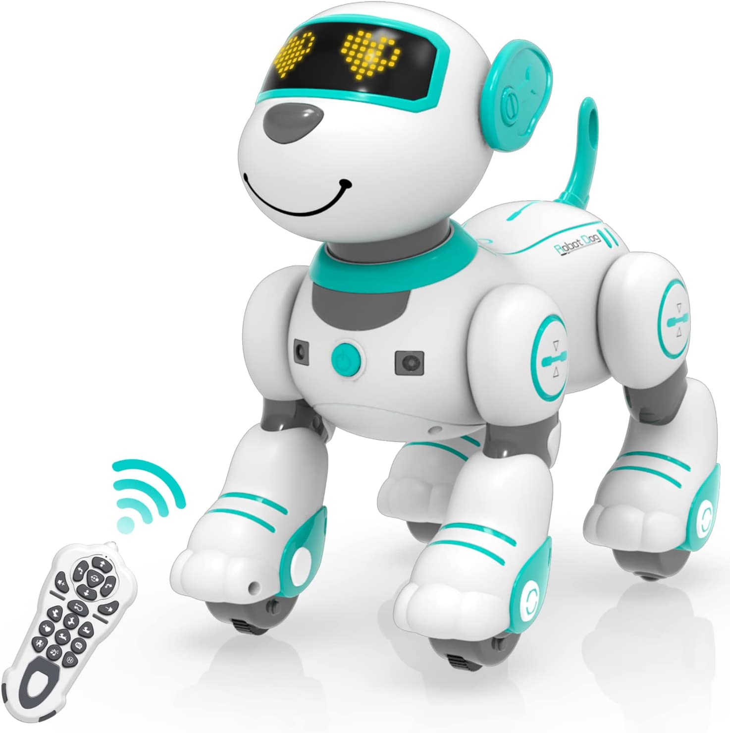 STEMTRON Programable Interactivo y Baile Inteligente Control Remoto Perro Robot Juguete para Niños (Rosa)