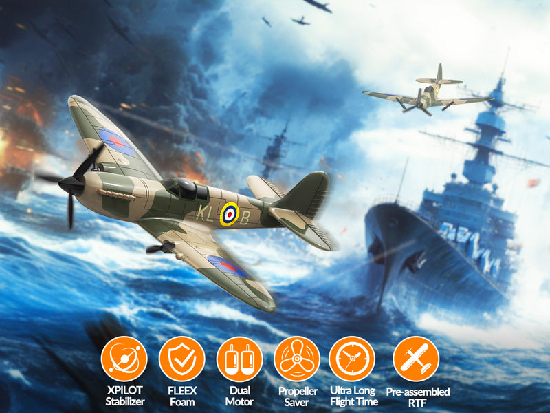 VOLANTEXRC Spitfire (RTF) 3CH 400mm con giroscopio (15,7'') 76205